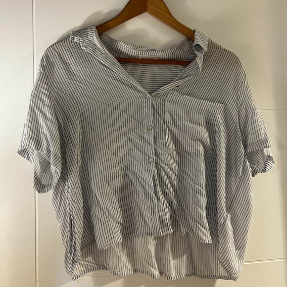Market Short Sleeved Striped Button-up Shirt - Picture 1 of 3